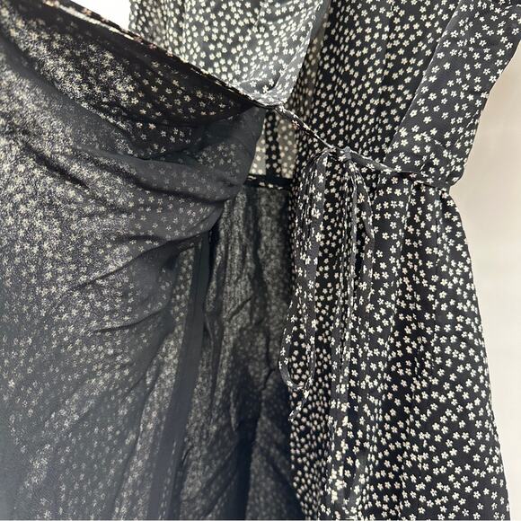 Reformation Gjelina Long Sleeve Wrap Mini Dress in Nebraska Ditsy Floral Print S - Picture 5 of 11